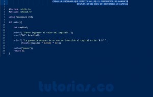 programacion en turbo C: hallar porcentaje de ganancia