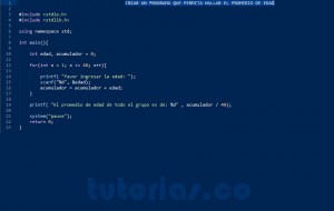 programacion en turbo C: hallar promedio de edad