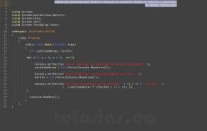 programacion en c#: salario mensual por tarifa