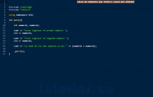 programacion en c++: suma de dos numeros