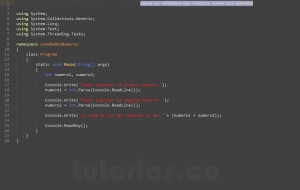 programacion en c#: suma de dos numeros