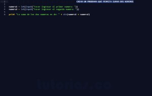 programacion en python: suma de dos numeros