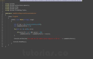 programacion en c#: suma pares mayores a cincuenta vector