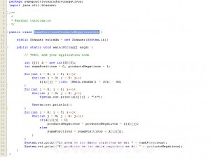 programacion en java: suma positivos producto negativos