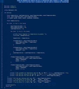 programacion en turbo C: temperatura anual