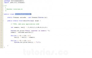 programacion en java: vector mas numero
