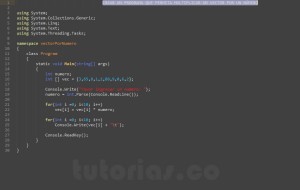 programacion en c#: vector por numero