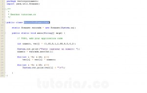 programacion en java: vector por numero