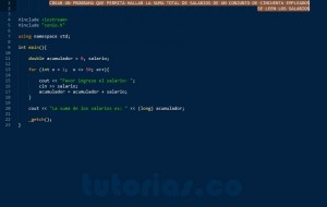 programacion en c++: acumulador de salarios