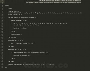 programacion en pseudocodigo: consonantes continuas