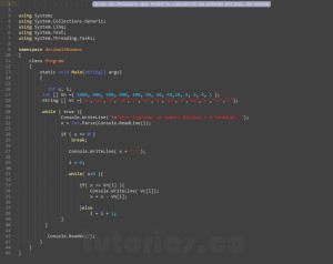 programacion en c#: decimal a romano