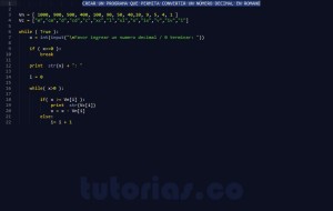 programacion en python: decimal a romano