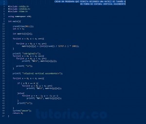programacion en turbo C: espiral vertical ascendente