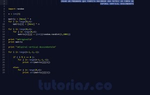 programacion en python: espiral vertical descendente