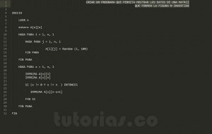 programacion en pseudocodigo: figura n invertida