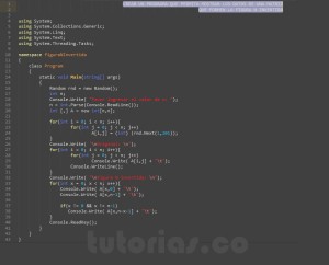 programacion en c#: figura n invertida