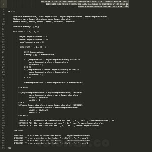 programacion en pseudocodigo: hallar la temperatura anual