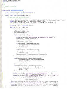 programacon en java: temperatura anual