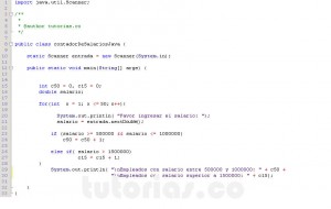 programacion en java: contador de salarios