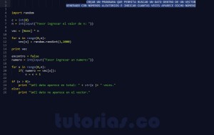 programacion en python: cuantas veces aparece en vector