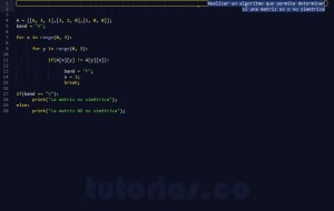programacion en ptyhon: matriz simetrica