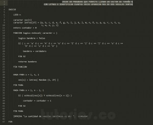 programacion en pseudocodigo: vocales continuas