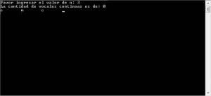 resultado ejecucion programa: vocales continuas