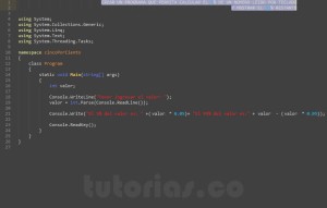 programacion en c#: hallar porcentaje