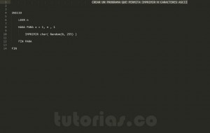 programacion en pseudocodigo: generar caracteres ascii