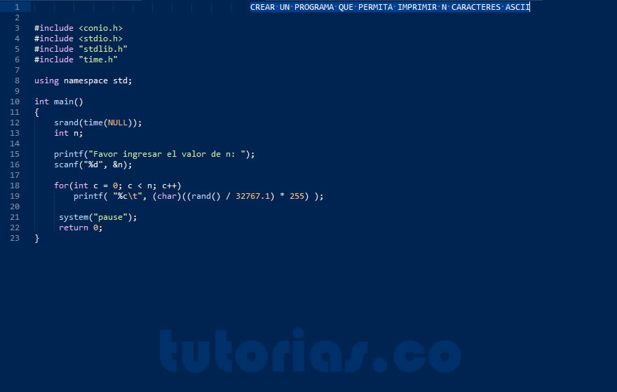 ciclo for – turbo C (caracteres ascii)