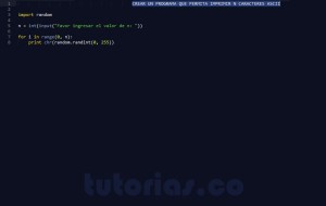 programacion en python: generar caracteres ascii