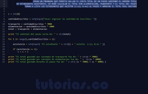 programacion en python: hallar el costo total de paseo