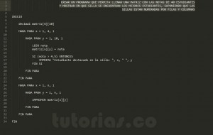 programacion en pseudocodigo: estudiantes destacados