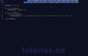 programacion en python: examen odontologico