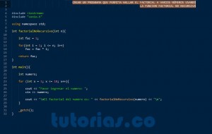 programacion en c++: funcion factorial a varios numeros