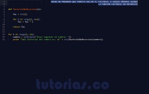 programacon en python: funcion factorial a varios numeros