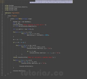programacion en c#: figura rombo