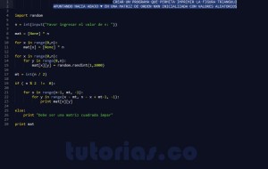 programacion en python: figura triangulo inferior