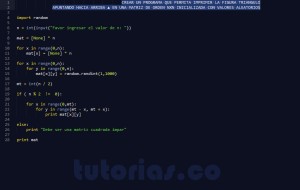 programacion en python: figura triangulo superior