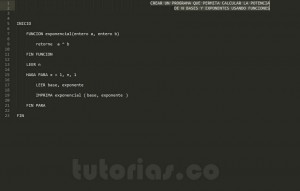 programacion en pseudocodigo: funcion potencia