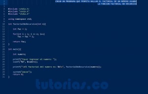 programacion en turbo C: funcion factorial no recursivo