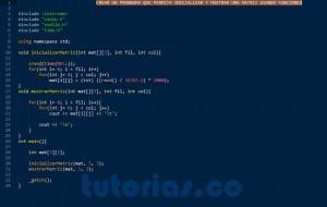 programacion en c++: funcion inicializar y mostrar matriz