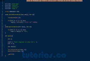 programacion en c++: funcion inicializar y mostrar vector