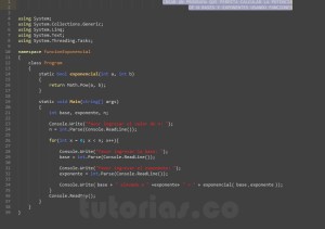programacion en c#: funcion potencia