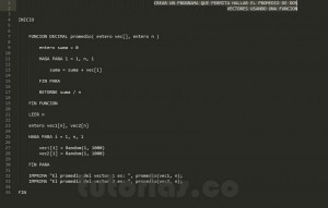 programacion en pseudocodigo: funcion promedio