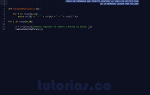 programcion en python: funcion tablas de multiplicar