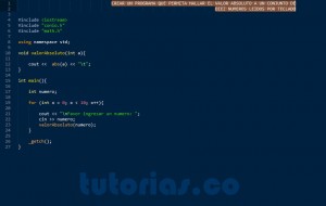 programacion en c++: funcion valor absoluto