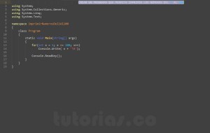 programacion en c#: imprimir numeros del 1 al 100
