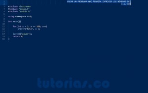 programacion en turbo C: imprimir numeros del 1 al 100