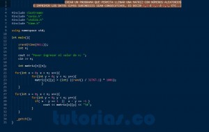 programacion en c++: imprimir datos matriz subindices consecutivos